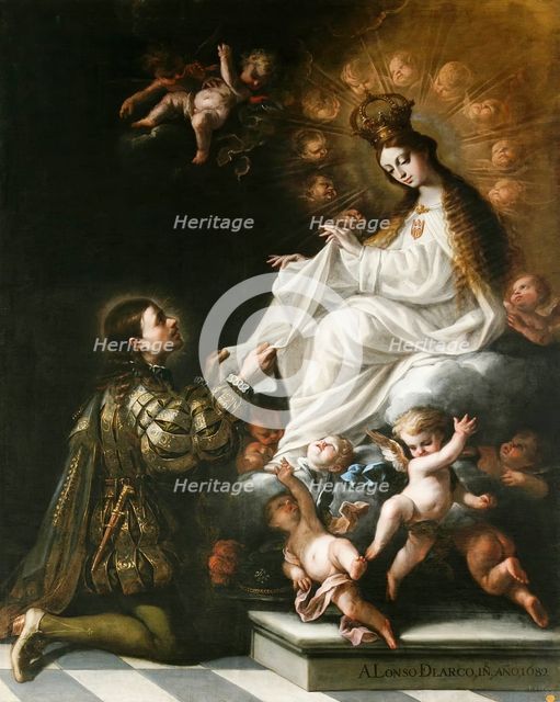 The Virgin of Mercy Appearing to Saint Peter Nolasco, 1682. Creator: Alonso del Arco.