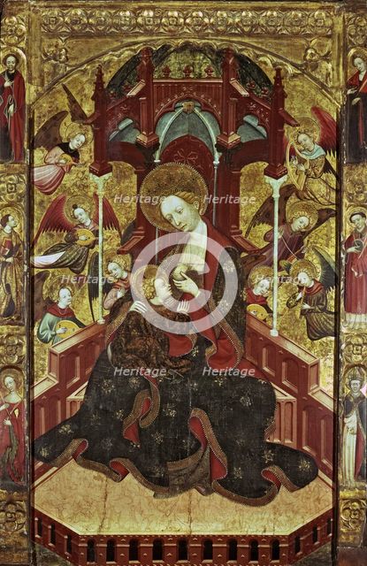  'The Virgin of milk with musical angels', central Painting of an altarpiece from the church of S…