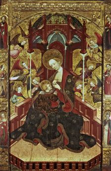 The Virgin of milk with musical angels central Painting of an altarpiece from the church of S…
