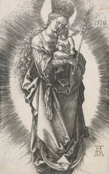 The Virgin on the crescent with a sceptre and a starry crown, 1516. Creator: Albrecht Durer