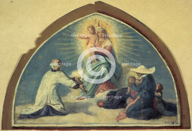 The Virgin presenting the Child Jesus to Saint Vincent de Paul, 1857. Creator: Jules Richomme.
