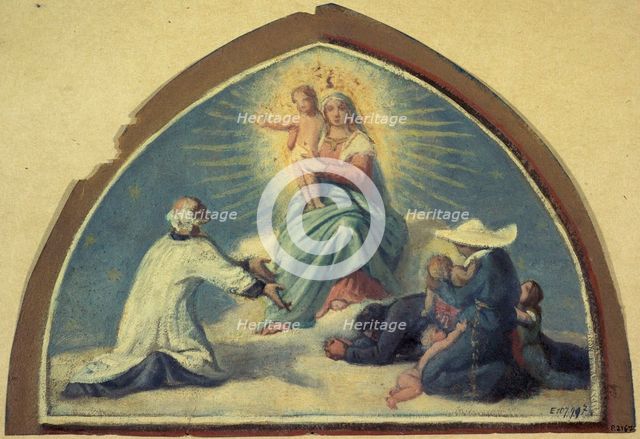 The Virgin presenting the Child Jesus to Saint Vincent de Paul, 1857. Creator: Jules Richomme.