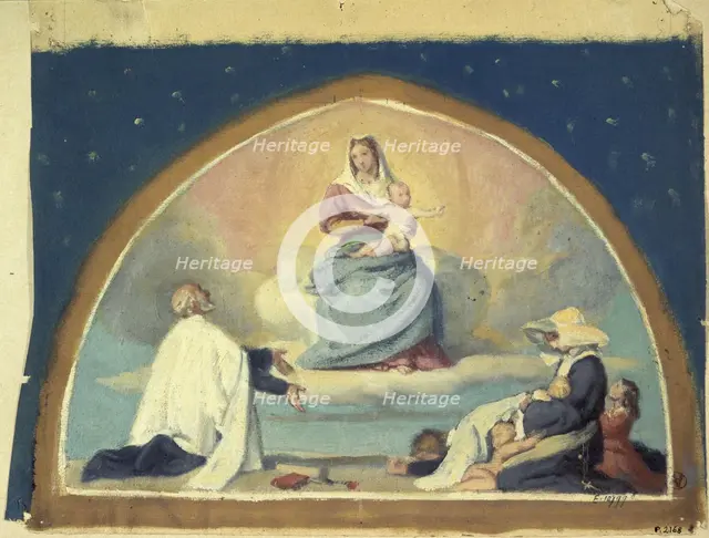 The Virgin presenting the Child Jesus to Saint Vincent de Paul, 1857. Creator: Jules Richomme.