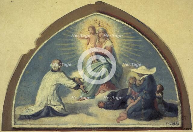 The Virgin presenting the Child Jesus to Saint Vincent de Paul, 1857. Creator: Jules Richomme.