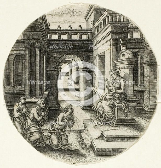 The Virgin Seated on an Altar, 1520/40. Creator: Jean de Gourmont.