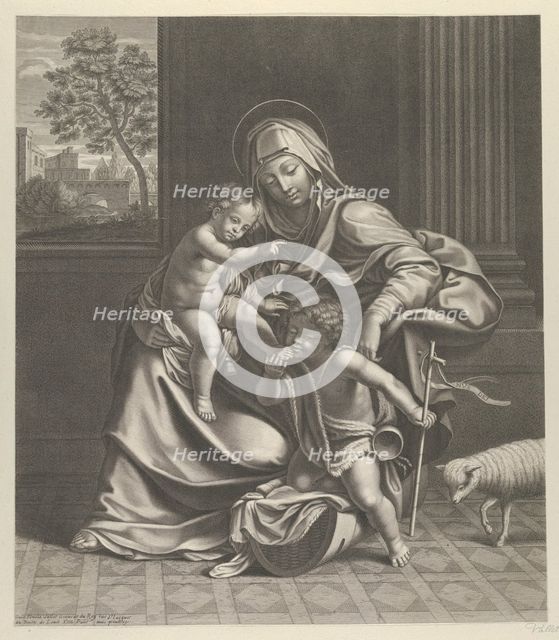The Virgin seated with the infant Christ on her lap..., ca. 1650-1704. Creator: Guillaume Vallet.