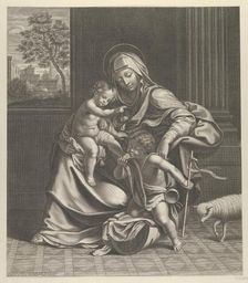 The Virgin seated with the infant Christ on her lap..., ca. 1650-1704. Creator: Guillaume Vallet