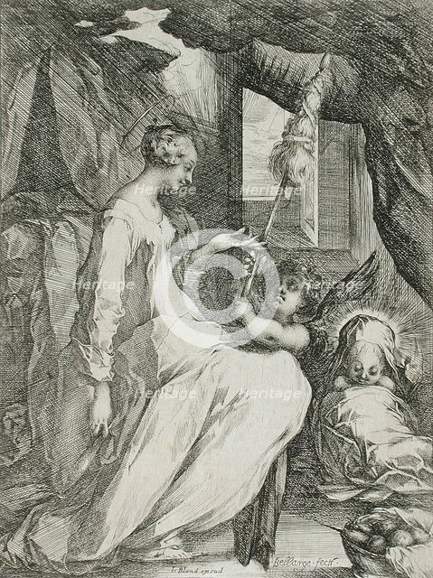 The Virgin Spinning, 17th century. Creator: Jacques Bellange.