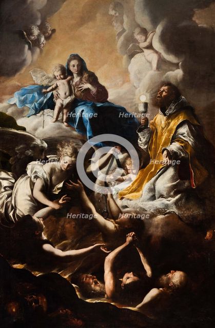 The Virgin, St. Nicholas of Tolentino and the Holy Souls in Purgatory.