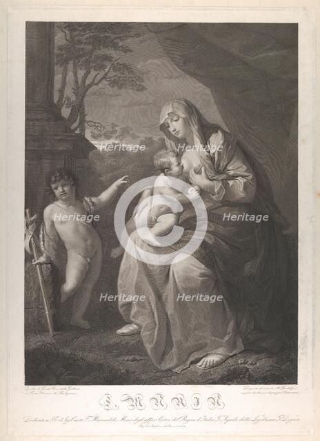 The Virgin suckling the infant Christ, the young Saint John the Baptist standing at left, ..., 1812. Creator: Mauro Gandolfi.