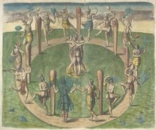 The Virginians manner of dancing at their religious festivals, 1618. Creator: Theodor de Bry