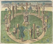The Virginians manner of dancing at their religious festivals, 1618. Creator: Theodor de Bry