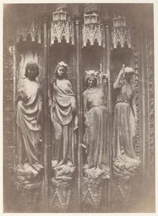 The Virtues Crushing the Vices, Strasbourg Cathedral, 1853. Creator: Charles Marville