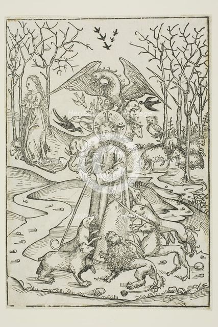 The Virtues of Christ and the Wickedness of His Enemies Symbolized by Diverse Birds..., 1491. Creator: Michael Wolgemut.