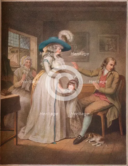 'The Virtuous Parent. Laetitia Endeavours In Vain By Parents To Reconcile Her Parents',1789. Artist: John Raphael Smith.