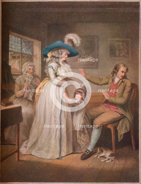 'The Virtuous Parent. Laetitia Endeavours In Vain By Parents To Reconcile Her Parents',1789. Artist: John Raphael Smith.