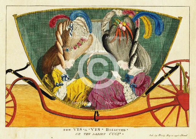 The vis-a-vis bisected, or the ladies coop, 1776. Creator: Darly, Matthew (Matthias) (c. 1720-1780).