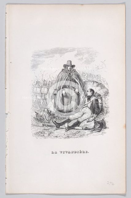 The Vivandière from The Complete Works of Béranger, 1836. Creator: Auguste Raffet.