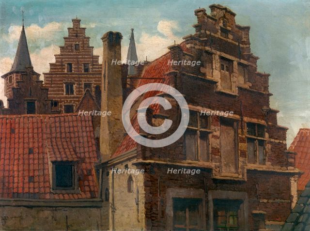 The Vleeshuis and Old Houses, c1870s. Creator: Hendrik Frans Schaefels.