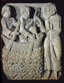 The Vocation of St. Peter sculptural relief, marble, c. 1160-1165, from the Monastery of San …