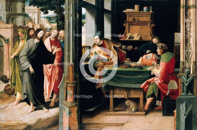 The Vocation of Saint Matthew. Artist: Engebrechtsz., Cornelis (ca. 1462-1527)