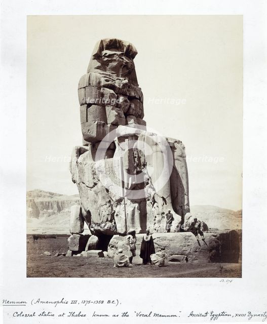 The 'Vocal Memnon', Thebes, Egypt, 1862. Creator: Francis Bedford.