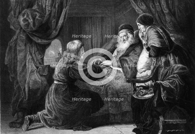 'The voice is Jacob's voice, but the hands are the hands of Esau', 19th century?  Creator: R Staines.