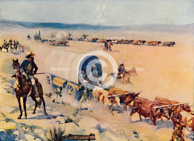 'The Voor-Trekkers', 1909. Artist: Joseph Ratcliffe Skelton.