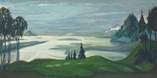 The Volkhov River. Stage design for the opera Sadko by N. Rimsky-Korsakov, 1929-1930