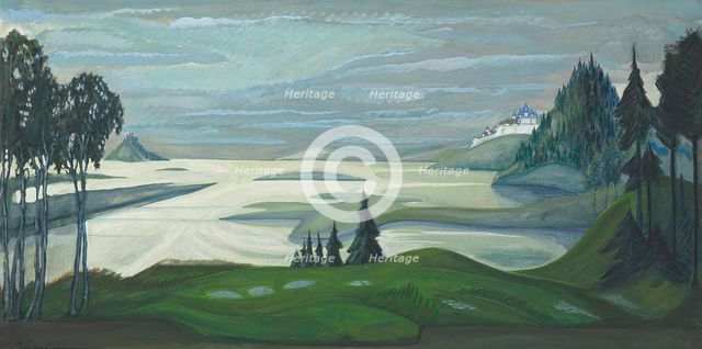 The Volkhov River. Stage design for the opera Sadko by N. Rimsky-Korsakov, 1929-1930.