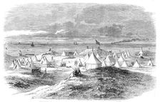 The Volunteer Camp, on Crosby Sands, near Liverpool - from a drawing by William Woods, 1860. Creator: Unknown