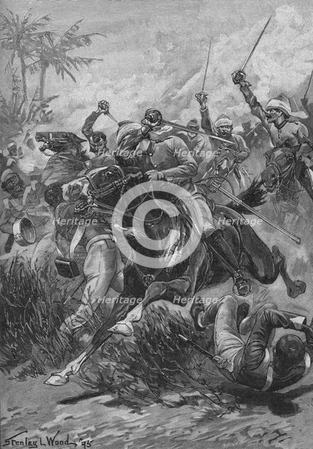 The Volunteer Cavalry Charged Them And Cleared The Way, 1895, (1902). Artist: Stanley Llewellyn Wood.