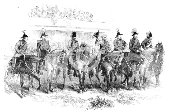 The Volunteer Field-Day at Brighton: General Lord Clyde returning the salute of the..., 1862. Creator: Unknown.