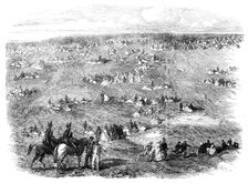 The Volunteer Field-Day at Brighton: people on the Downs, 1862. Creator: Unknown