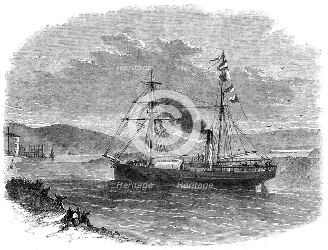 The Volunteer lying inside the bar of Kowie River, Port Alfred, near Graham's Town, Cape..., 1862. Creator: Unknown.
