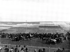 The Volunteer Manoeuvres at Brighton: March Past - Mounted Rifles, 1895. Creator: Symmons & Thiele