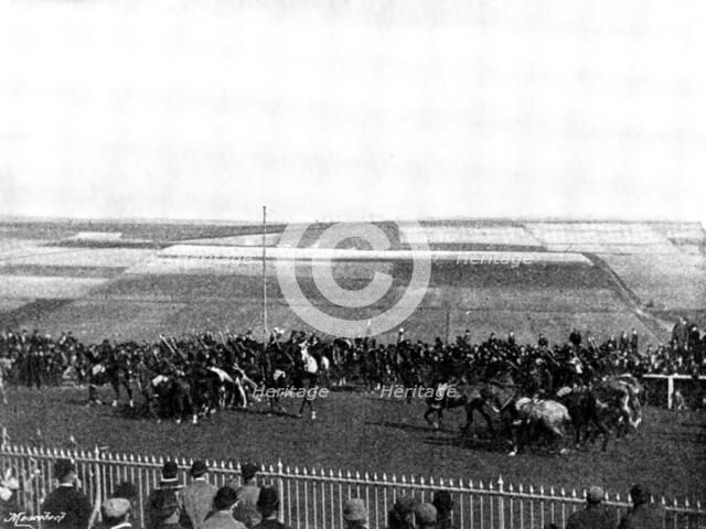 The Volunteer Manoeuvres at Brighton: March Past - Mounted Rifles, 1895. Creator: Symmons & Thiele.