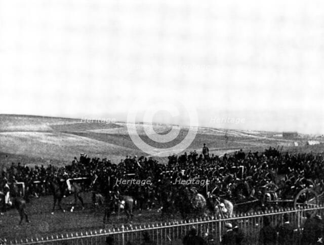 The Volunteer Manoeuvres at Brighton: March Past - Sussex Artillery, 1895. Creator: Symmons & Thiele.