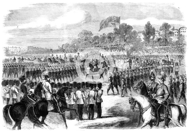 The Volunteer Review in Hyde Park, 1860. Creator: J. Palmer.