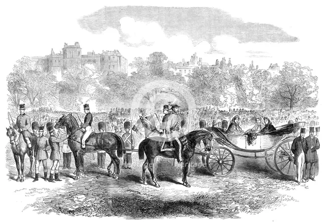 The Volunteer Review in Hyde Park: the Princess of Wales and her suite, 1864. Creator: Unknown.