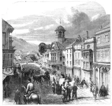 The Volunteer Review: the High-Street of Guildford on Easter Sunday, 1864. Creator: Unknown