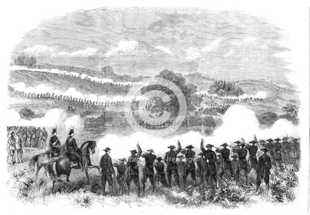 The Volunteer Sham Fight in Camden Park - second position of the attacking force, 1860. Creator: Unknown.