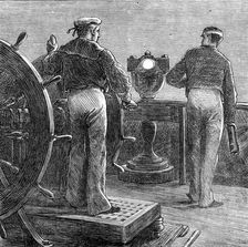 The Voyage to China: bridge of a steam-ship on the Red Sea, 1872. Creator: Unknown