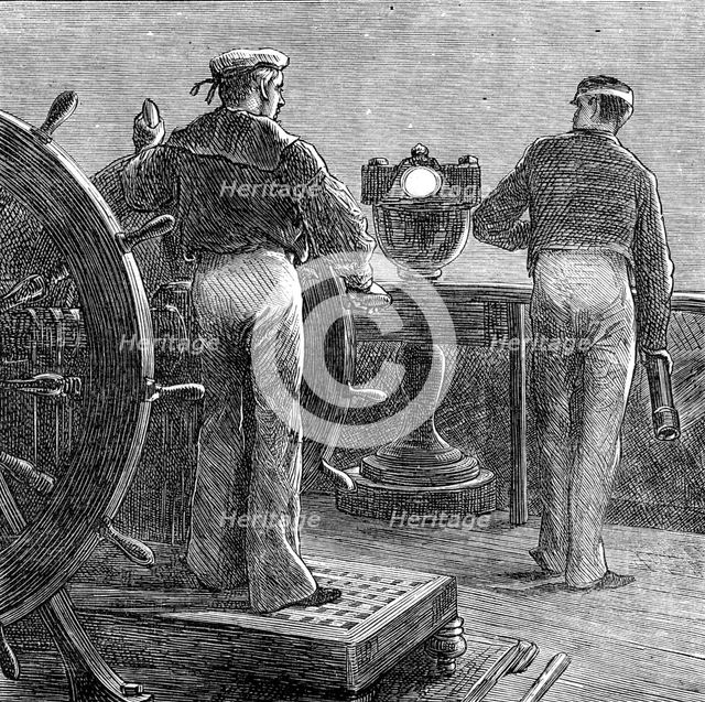 The Voyage to China: bridge of a steam-ship on the Red Sea, 1872. Creator: Unknown.