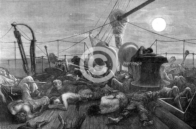 The Voyage to China: forecastle of a mail-steamer in the Red Sea, 1872. Creator: Matthew White Ridley.