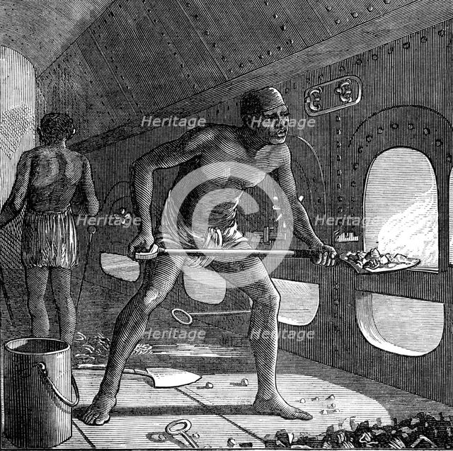 The Voyage to China: stokehole of a steam-ship on the Red Sea, 1872. Creator: Unknown.