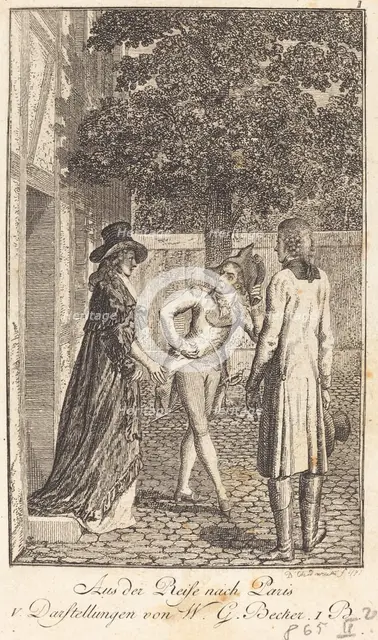 The Voyage to Paris, 1798. Creator: Daniel Nikolaus Chodowiecki.