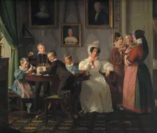 The Waagepetersen Family, 1836. Creator: Wilhelm Marstrand