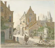 The Waardpoort and the Oude Gracht in Utrecht, 1814. Creator: Jan Hendrik Verheyen