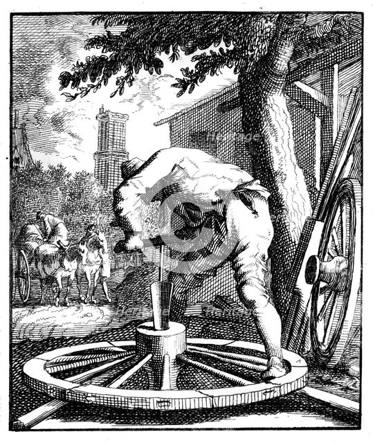 The wagon maker, 18th century. Artist: Unknown